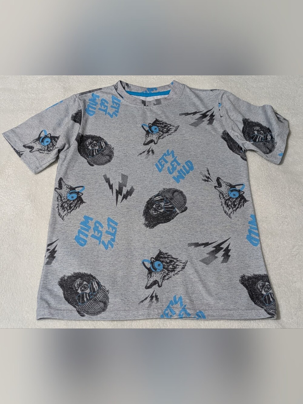 Wonder Nation Boys "Let's Get Wild" Wolf Graphic T-Shirt